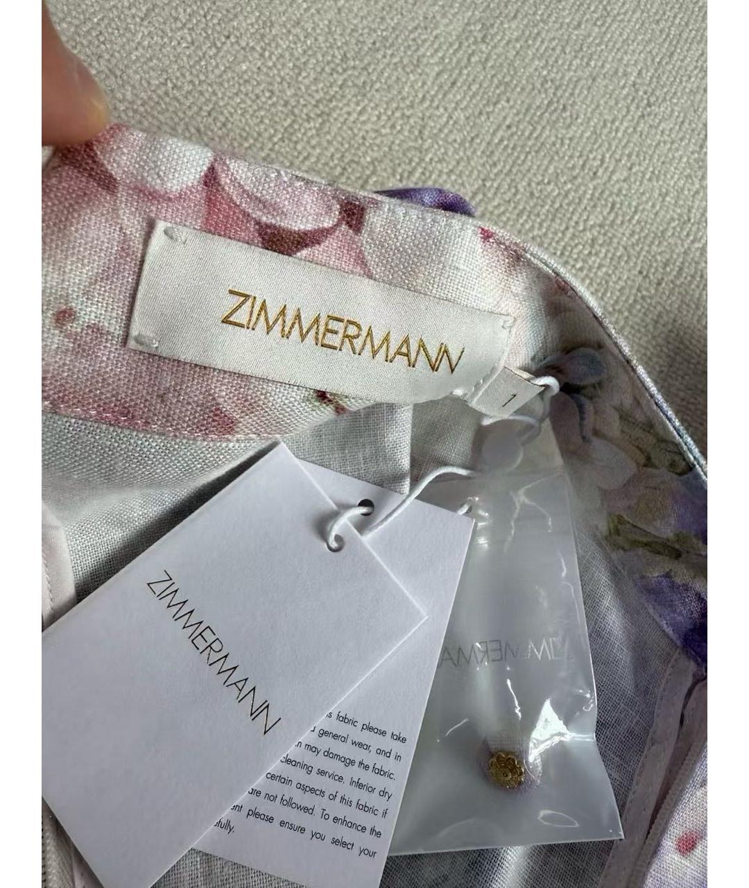 ZIMMERMANN Мульти льняное повседневное платье, фото 5