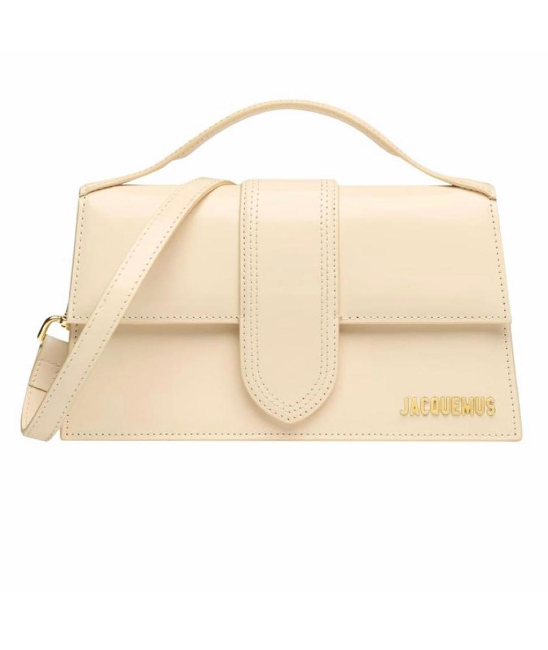 JACQUEMUS Бежевая кожаная сумка через плечо, фото 1