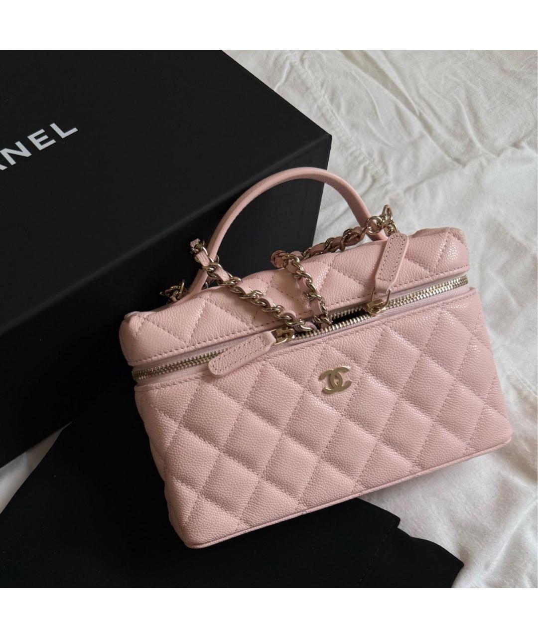 CHANEL Розовая кожаная сумка через плечо, фото 6