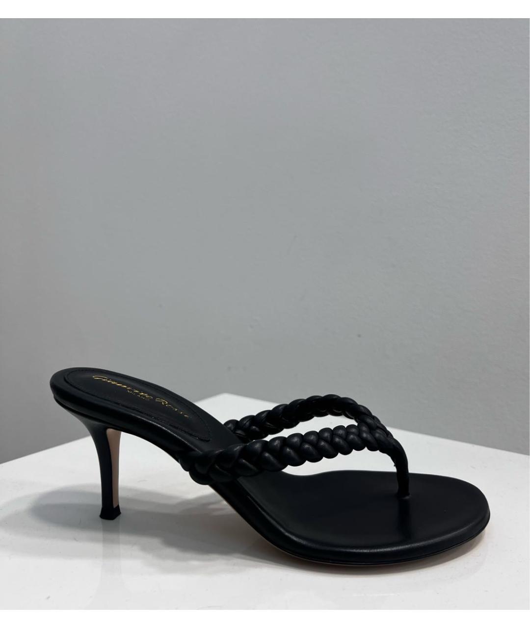 GIANVITO ROSSI Черные кожаные мюли, фото 5