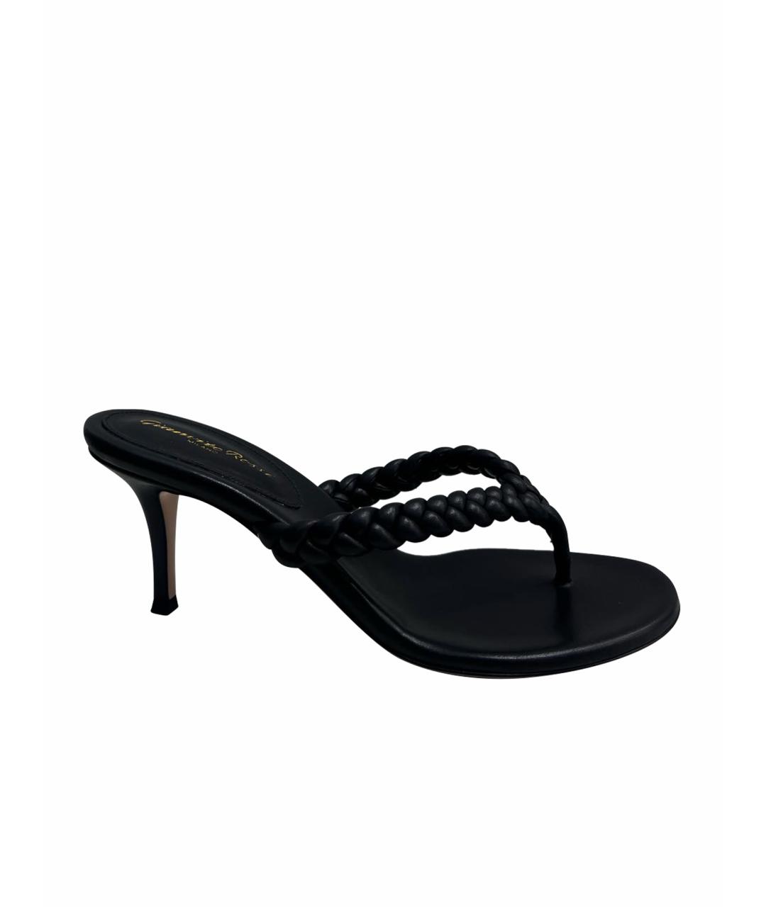 GIANVITO ROSSI Черные кожаные мюли, фото 1