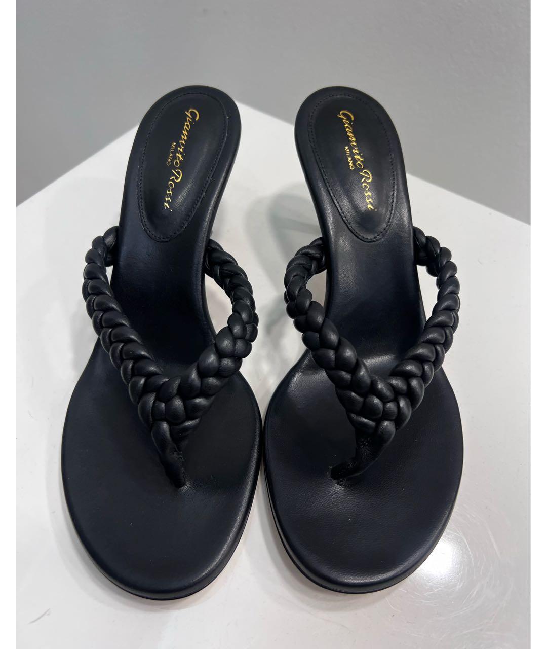 GIANVITO ROSSI Черные кожаные мюли, фото 2
