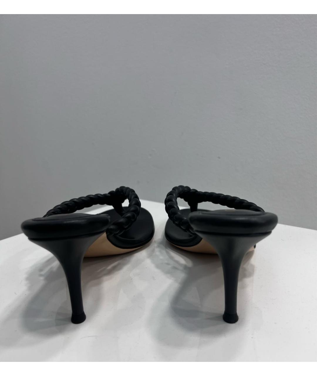 GIANVITO ROSSI Черные кожаные мюли, фото 3