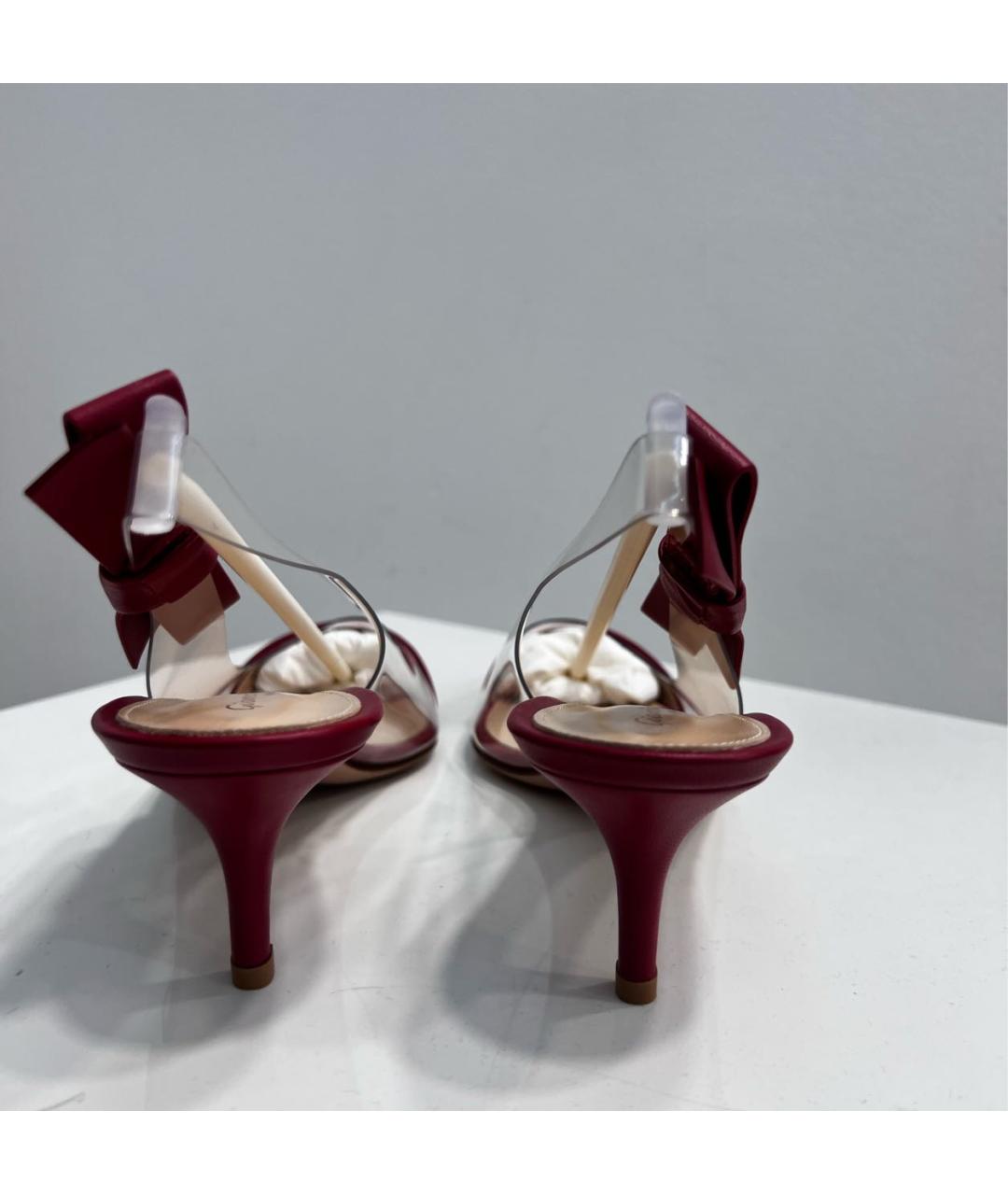 GIANVITO ROSSI Бордовые лодочки на низком каблуке, фото 3
