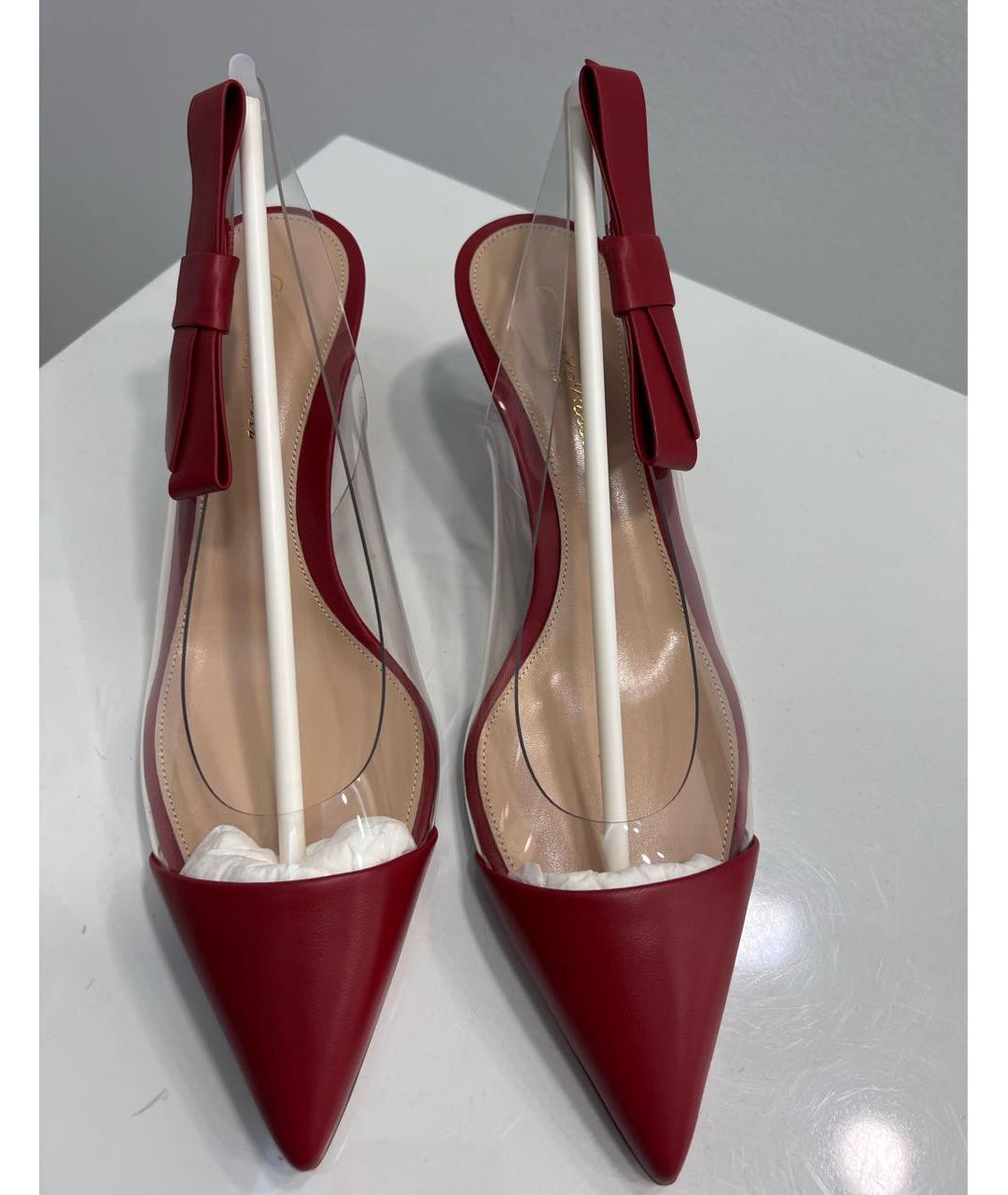 GIANVITO ROSSI Бордовые лодочки на низком каблуке, фото 2