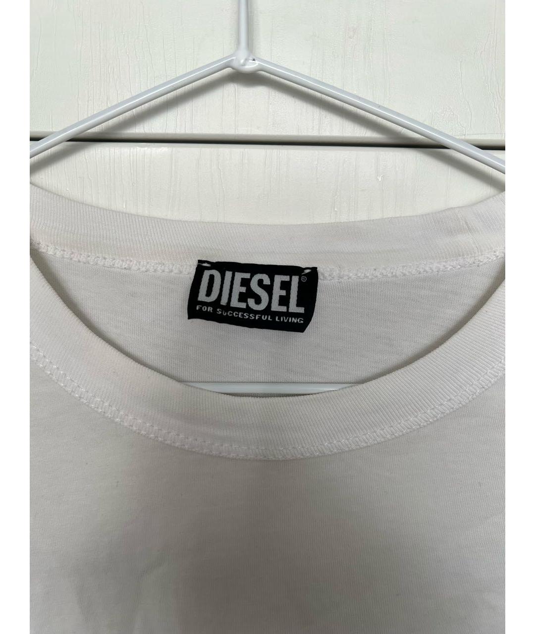 DIESEL Белая хлопковая футболка, фото 3