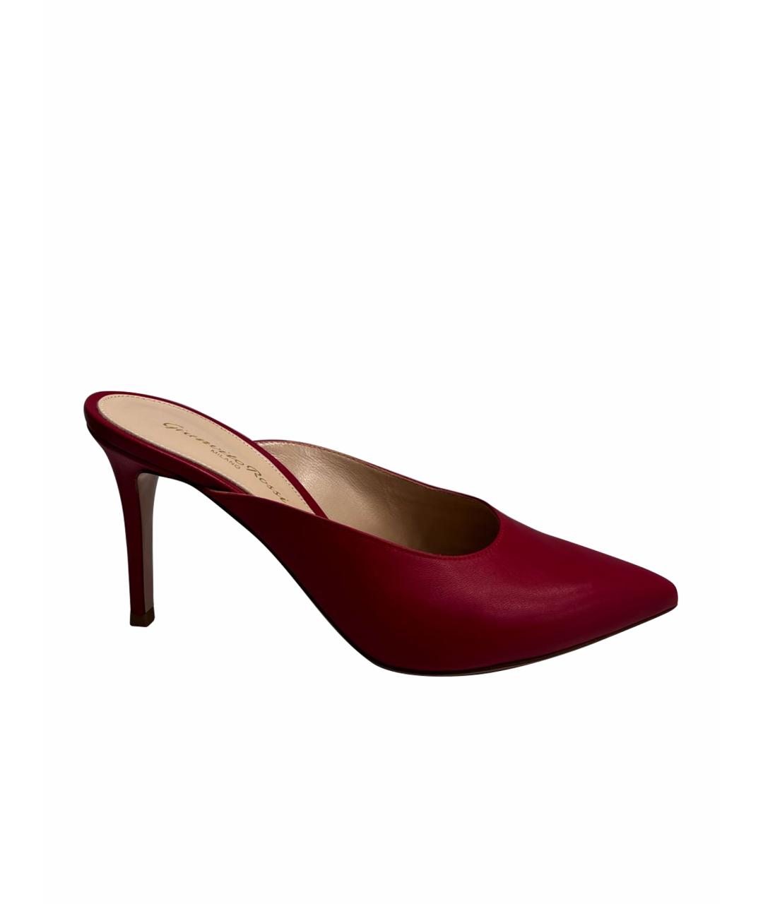 GIANVITO ROSSI Красные кожаные мюли, фото 1