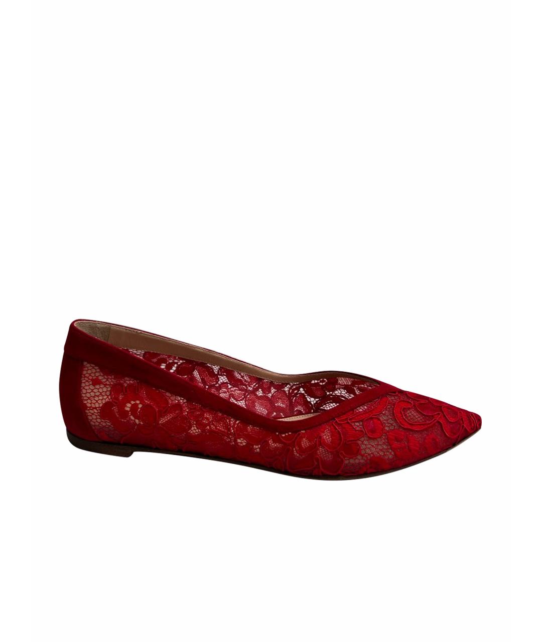 GIANVITO ROSSI Красные текстильные балетки, фото 1