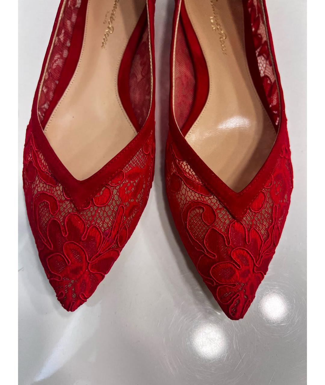 GIANVITO ROSSI Красные текстильные балетки, фото 3