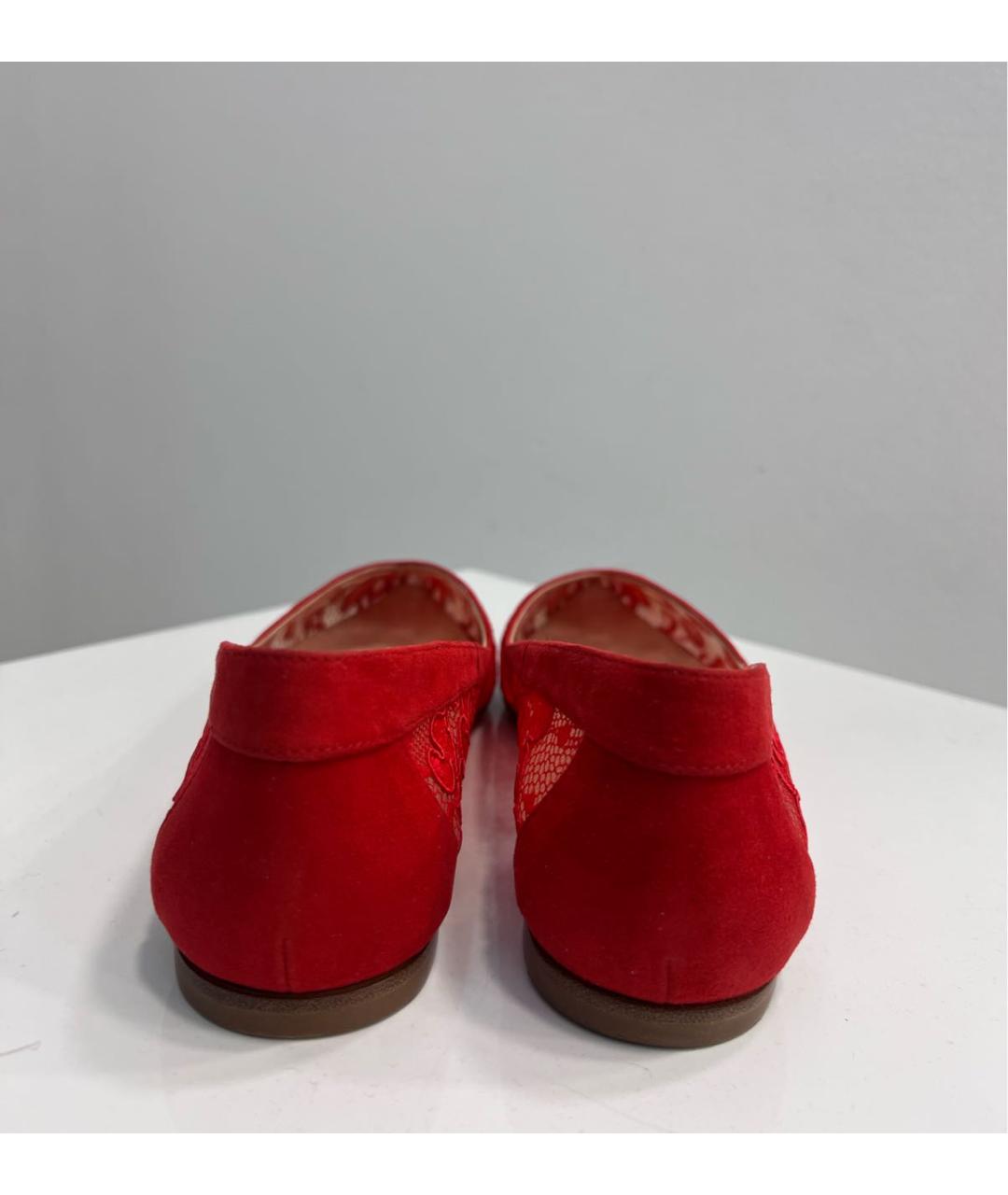 GIANVITO ROSSI Красные текстильные балетки, фото 4
