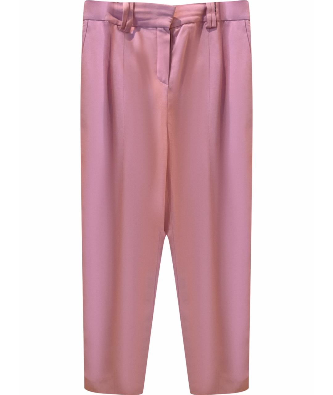 BALMAIN Розовые вискозные брюки широкие, фото 1