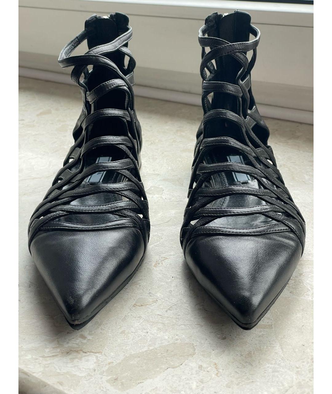 PRADA Черные кожаные босоножки, фото 2