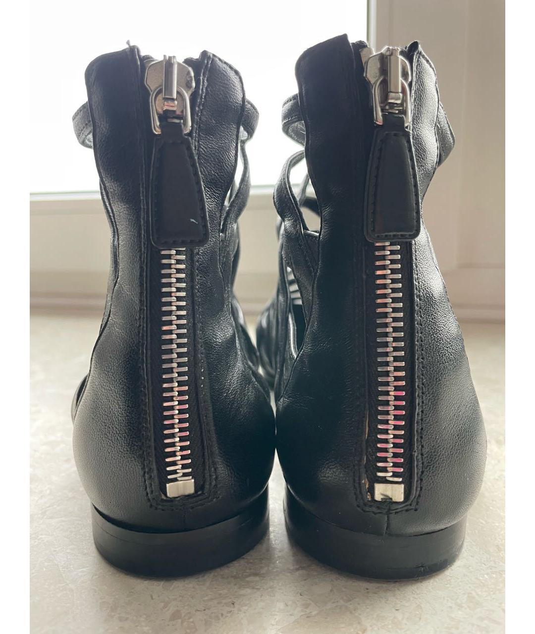 PRADA Черные кожаные босоножки, фото 4
