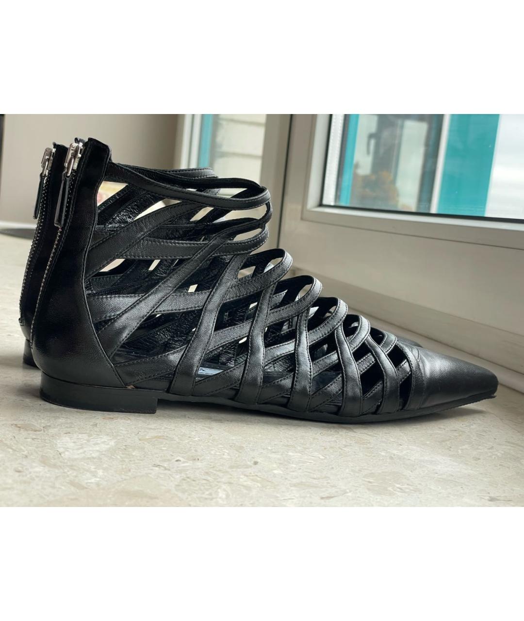 PRADA Черные кожаные босоножки, фото 8