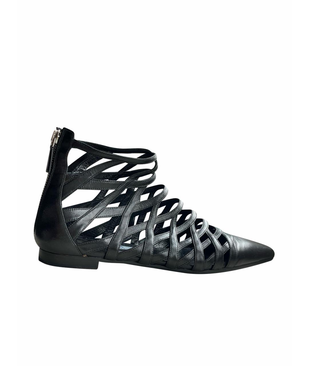 PRADA Черные кожаные босоножки, фото 1