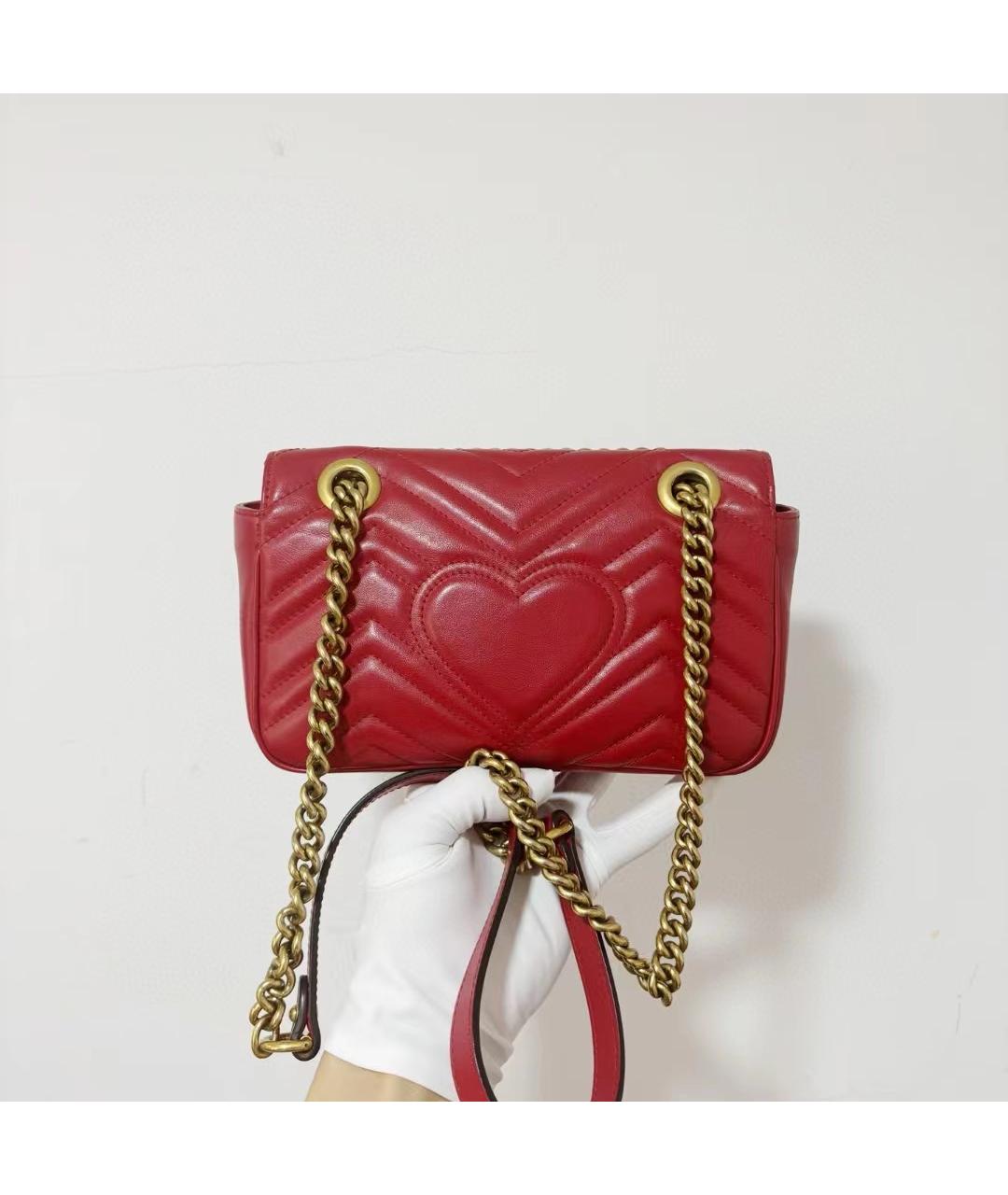 GUCCI Красная кожаная сумка через плечо, фото 3