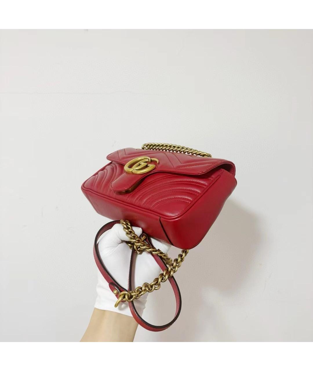 GUCCI Красная кожаная сумка через плечо, фото 4