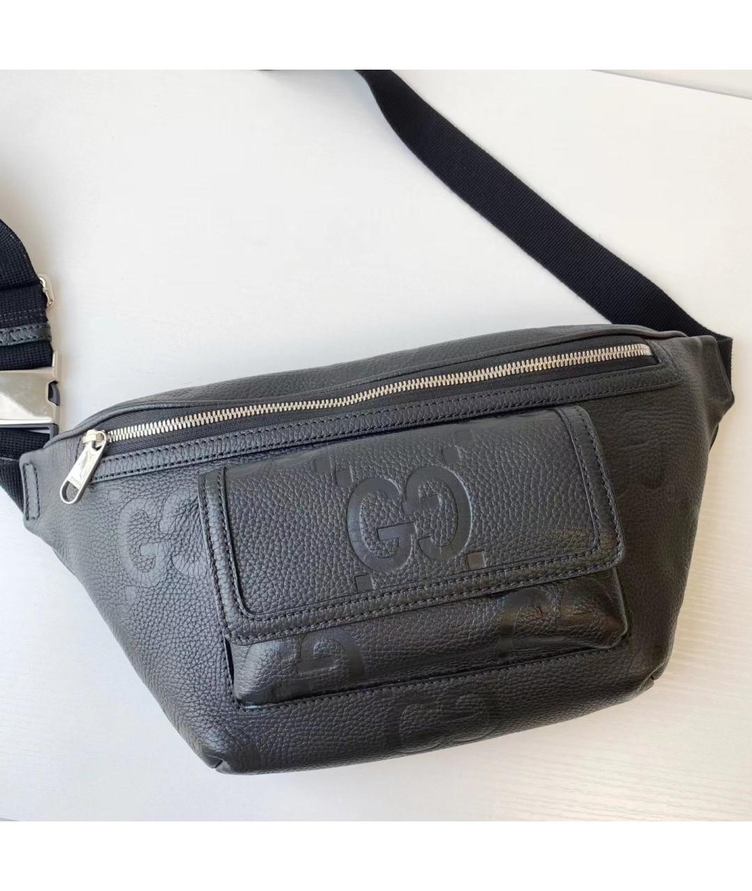 GUCCI Черная кожаная поясная сумка, фото 5