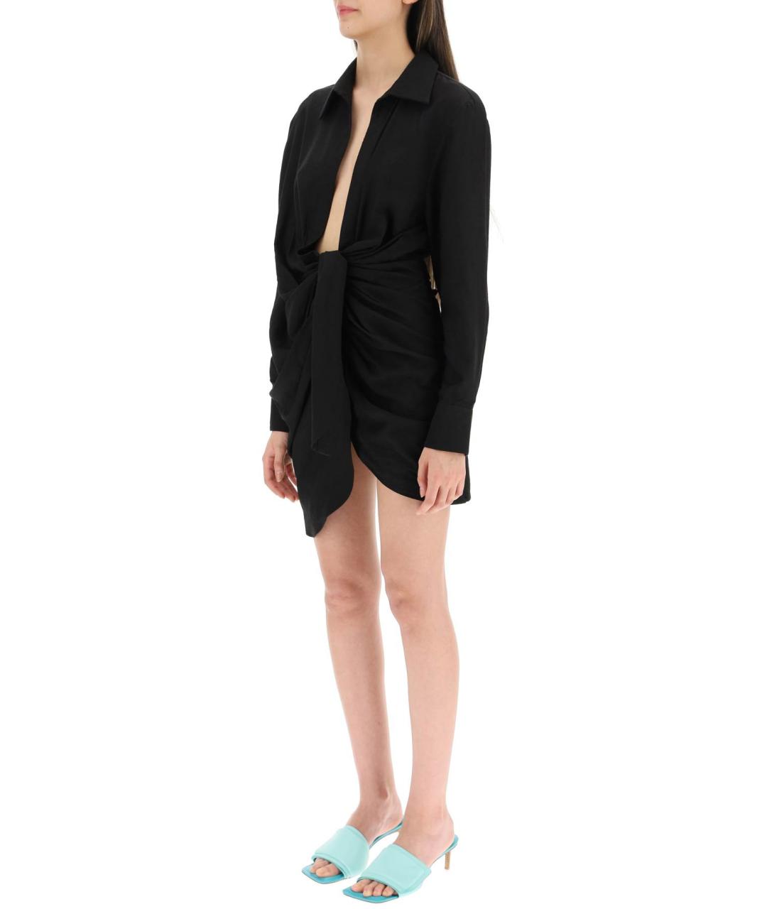 JACQUEMUS Черное вискозное повседневное платье, фото 4