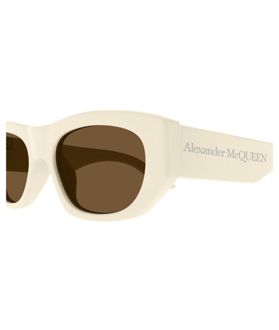 ALEXANDER MCQUEEN Бежевые солнцезащитные очки, фото 3