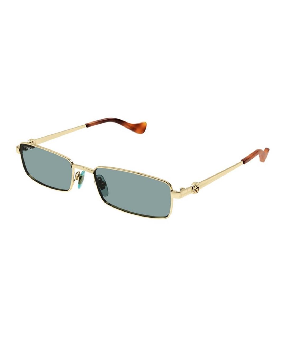 GUCCI Золотые металлические солнцезащитные очки, фото 1