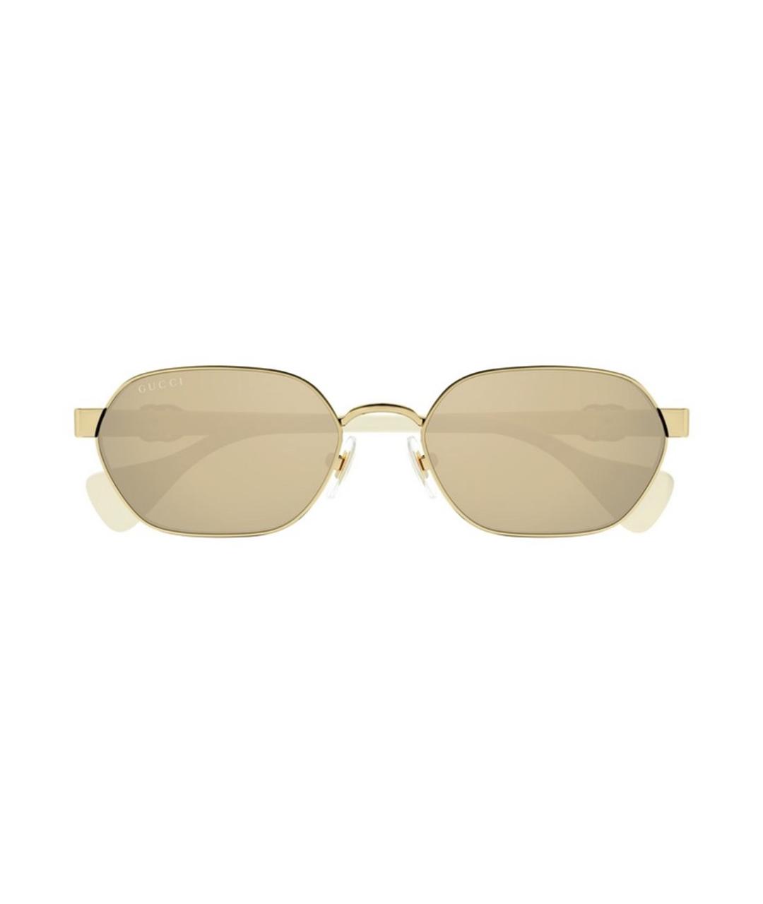 GUCCI Золотые металлические солнцезащитные очки, фото 2
