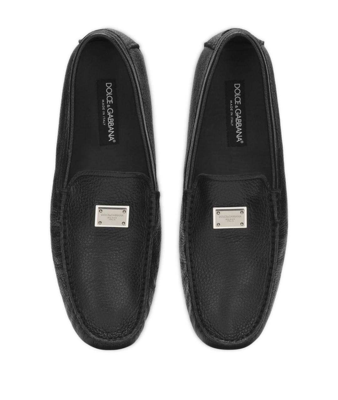 DOLCE&GABBANA Черные кожаные лоферы, фото 4