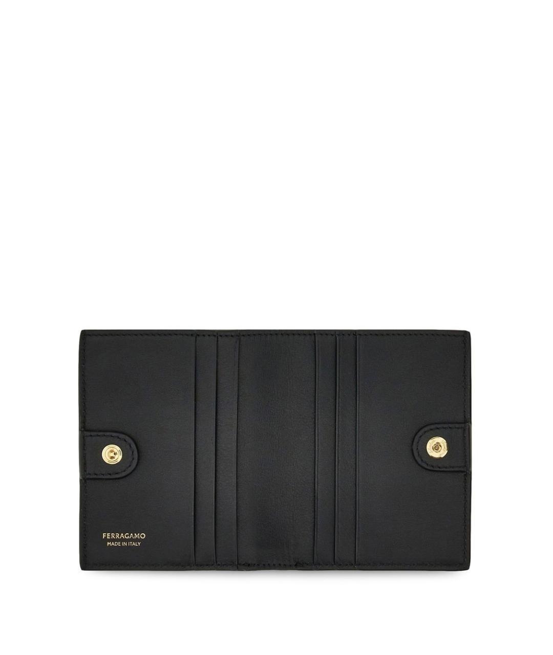 FERRAGAMO Черный кожаный кошелек, фото 3