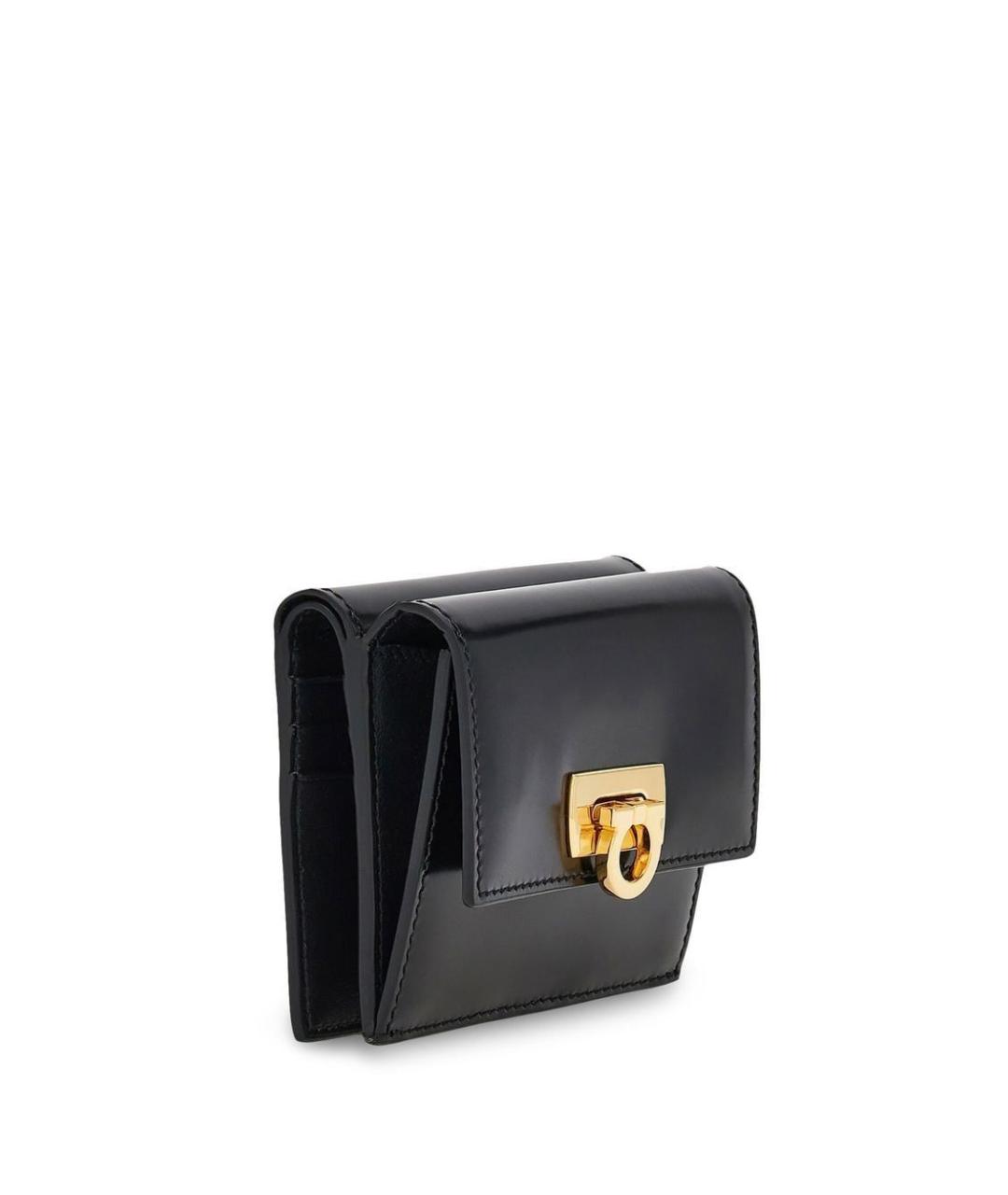 FERRAGAMO Черный кожаный кошелек, фото 4
