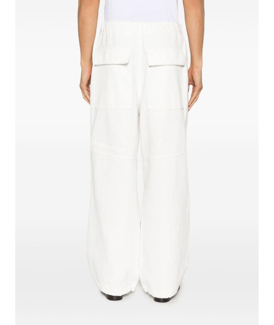 JIL SANDER Белые хлопковые повседневные брюки, фото 4
