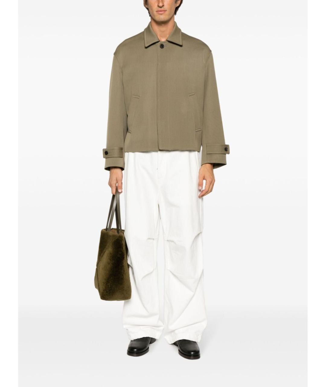 JIL SANDER Белые хлопковые повседневные брюки, фото 2