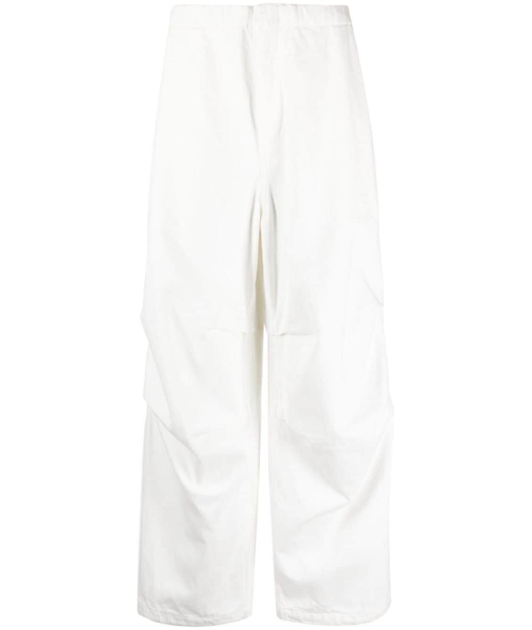 JIL SANDER Белые хлопковые повседневные брюки, фото 1