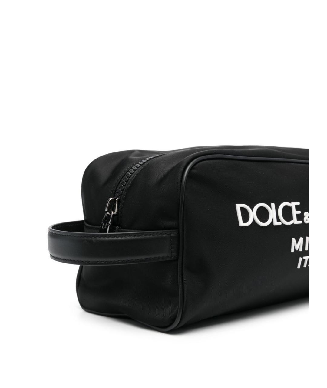 DOLCE&GABBANA Черная кожаная барсетка, фото 2