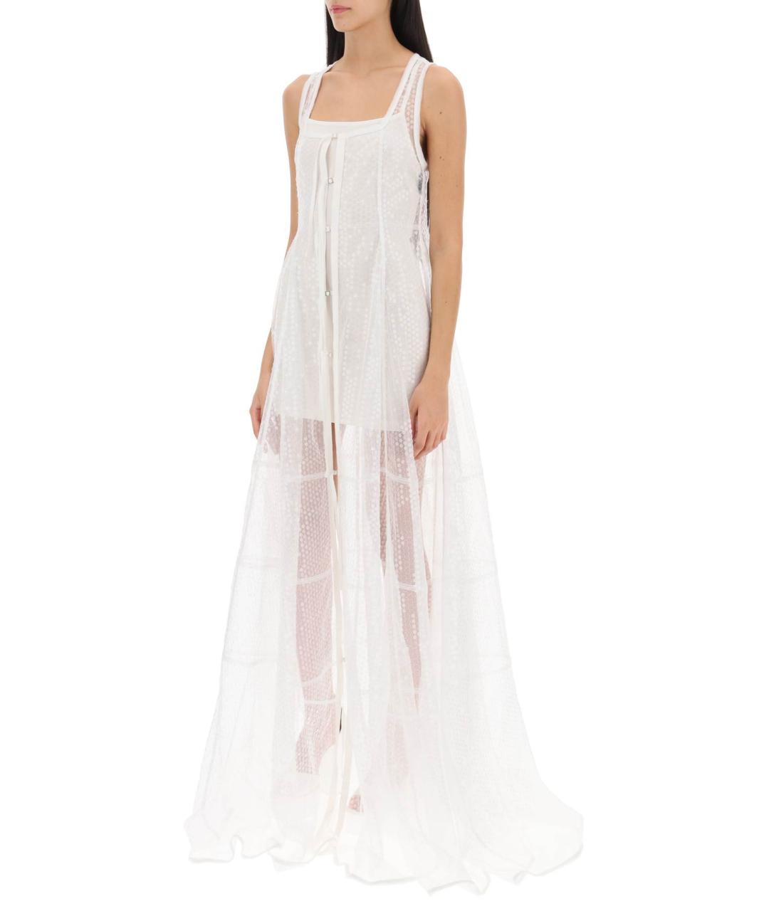 JACQUEMUS Белое полиэстеровое вечернее платье, фото 4