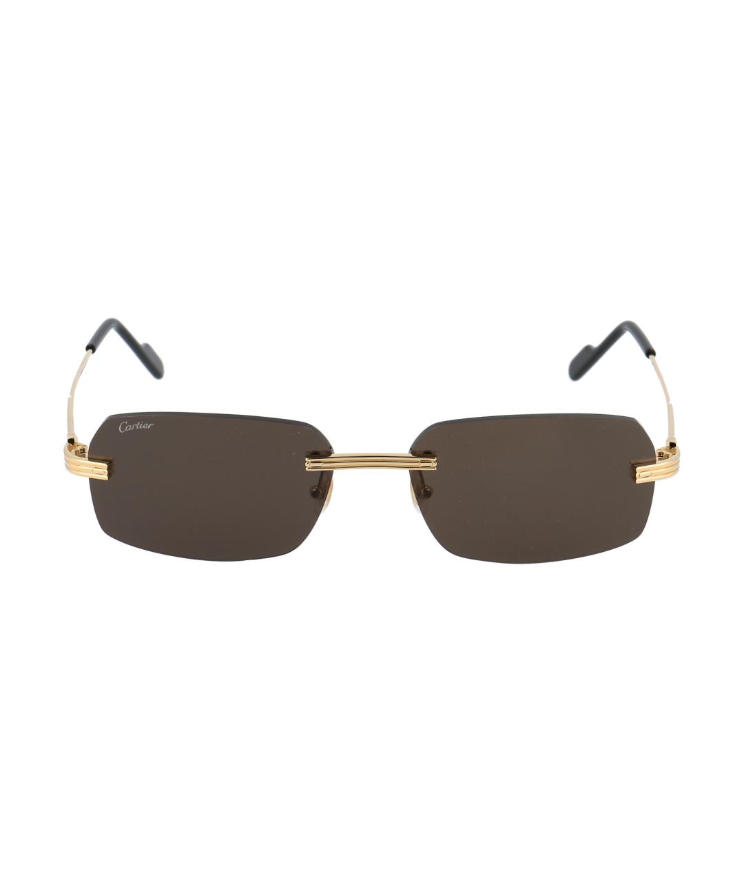 CARTIER Золотые металлические солнцезащитные очки, фото 2