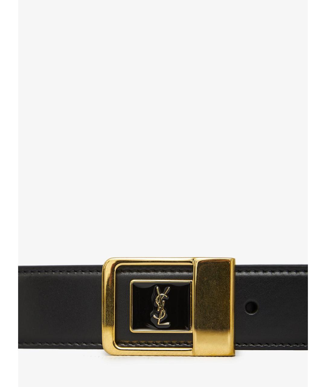 SAINT LAURENT Черный кожаный ремень, фото 4
