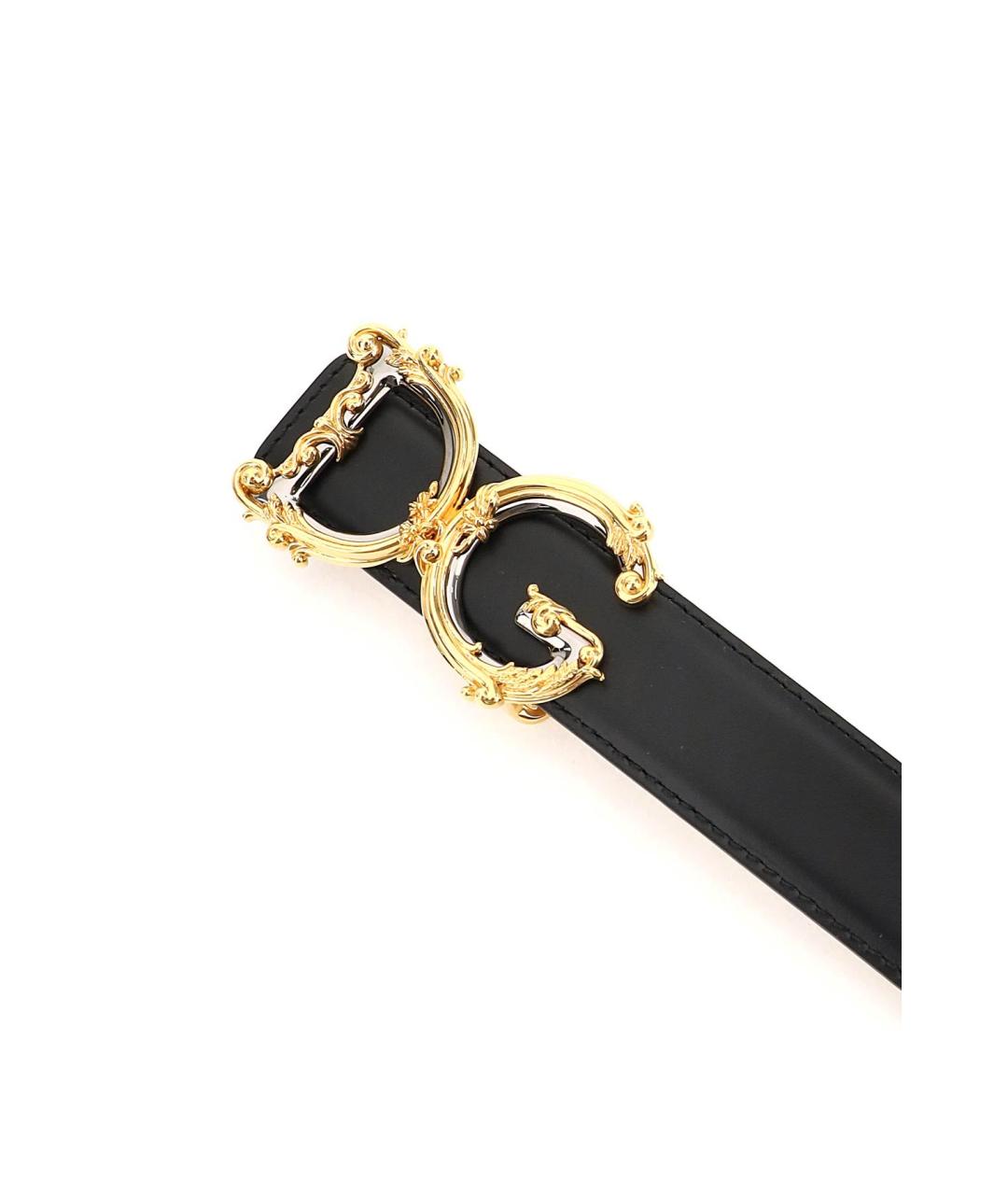 DOLCE&GABBANA Черный кожаный ремень, фото 4