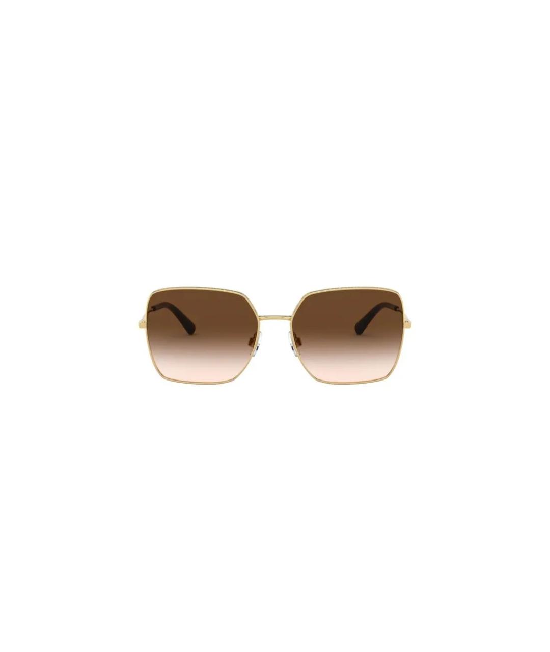 DOLCE&GABBANA Золотые металлические солнцезащитные очки, фото 2
