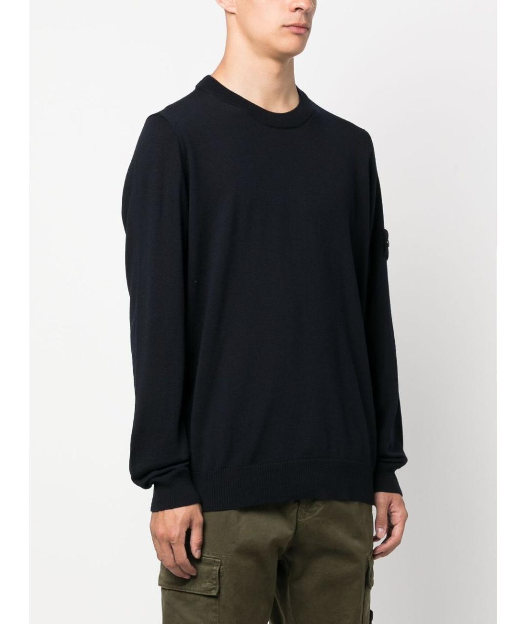 STONE ISLAND Синий шерстяной джемпер / свитер, фото 3