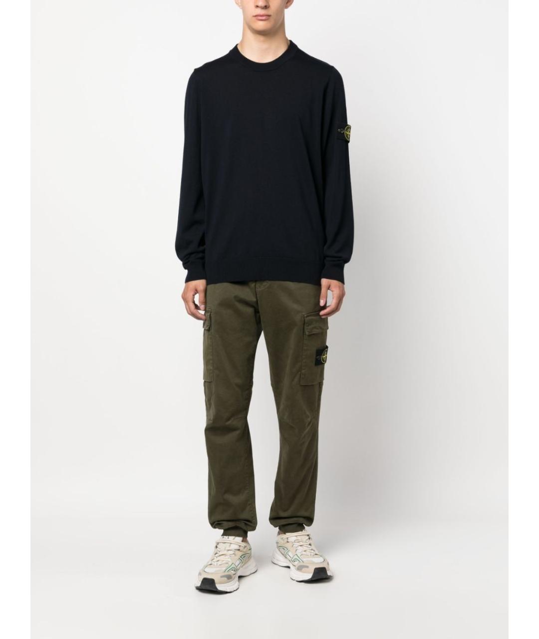STONE ISLAND Синий шерстяной джемпер / свитер, фото 2