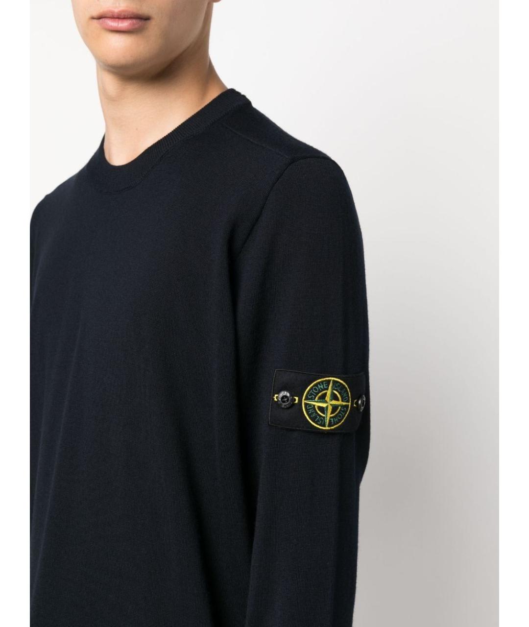STONE ISLAND Синий шерстяной джемпер / свитер, фото 5