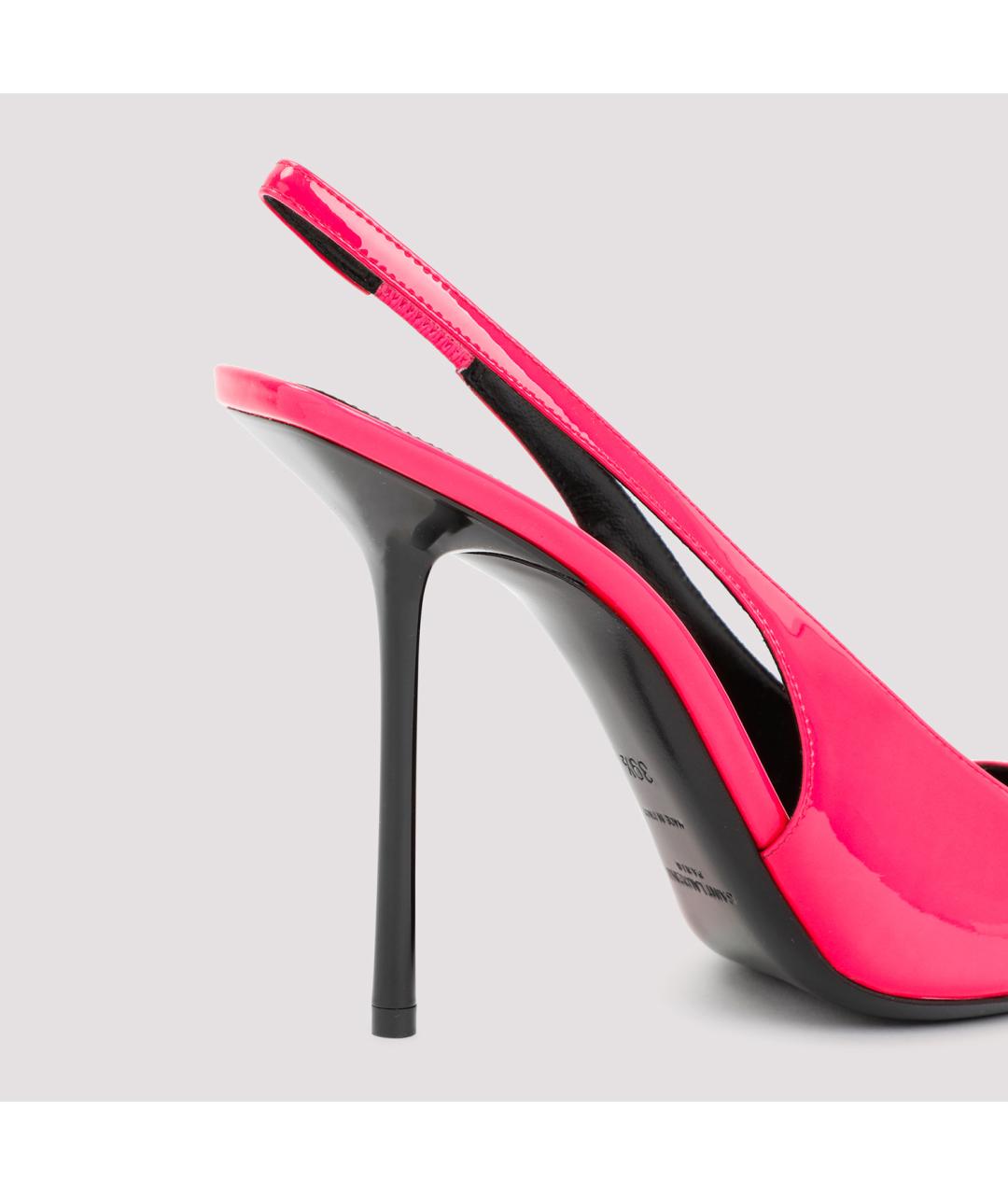 SAINT LAURENT Розовые туфли из лакированной кожи, фото 5