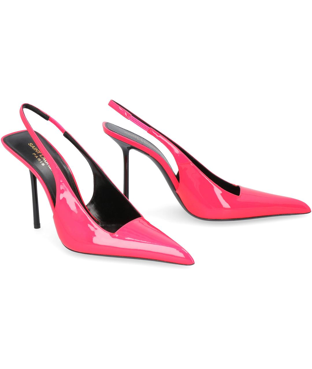 SAINT LAURENT Розовые туфли из лакированной кожи, фото 3