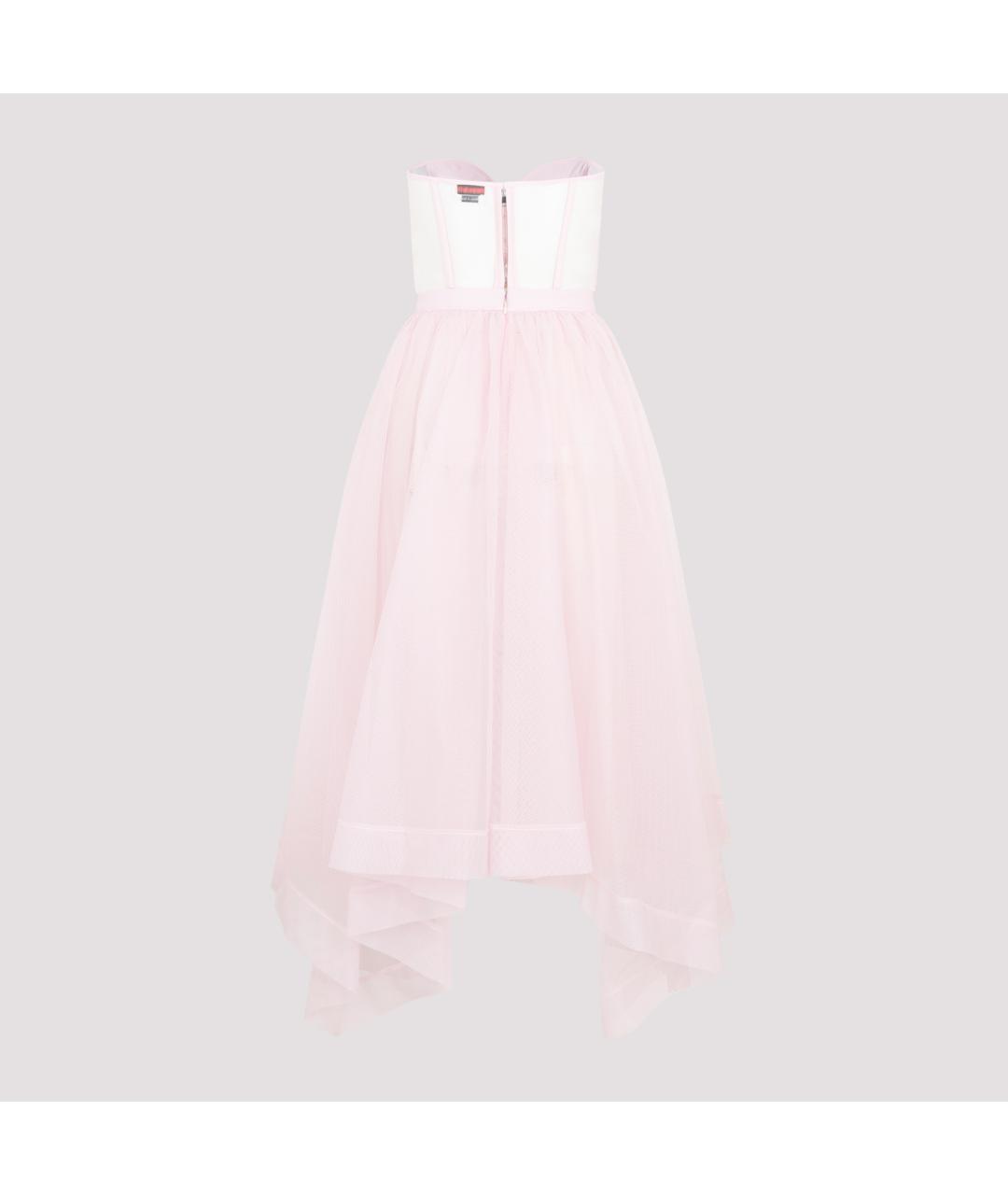 ALEXANDER MCQUEEN Розовое полиамидовое коктейльное платье, фото 3