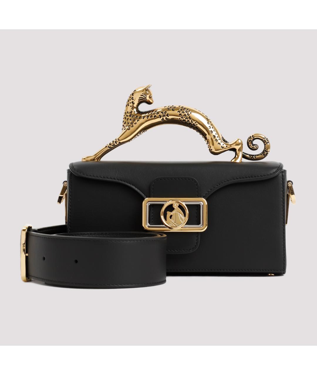 LANVIN Черная кожаная сумка с короткими ручками, фото 3