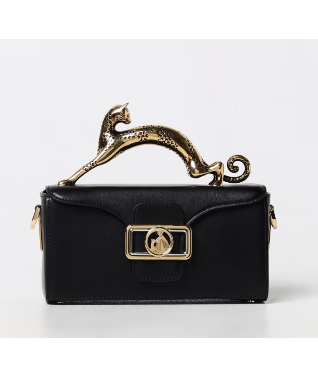 LANVIN Черная кожаная сумка с короткими ручками, фото 7
