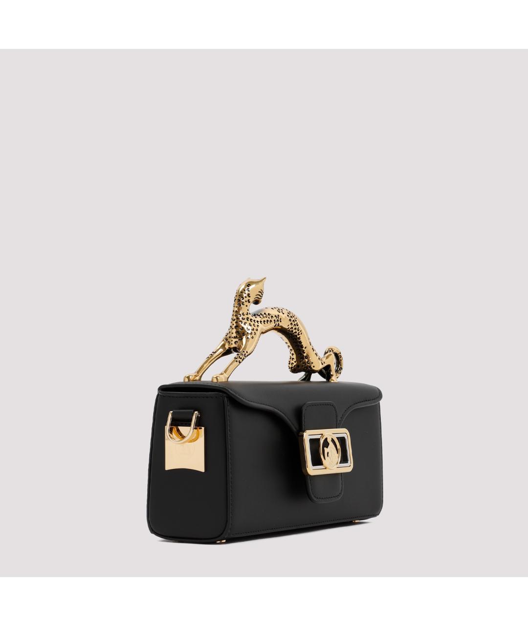 LANVIN Черная кожаная сумка с короткими ручками, фото 5