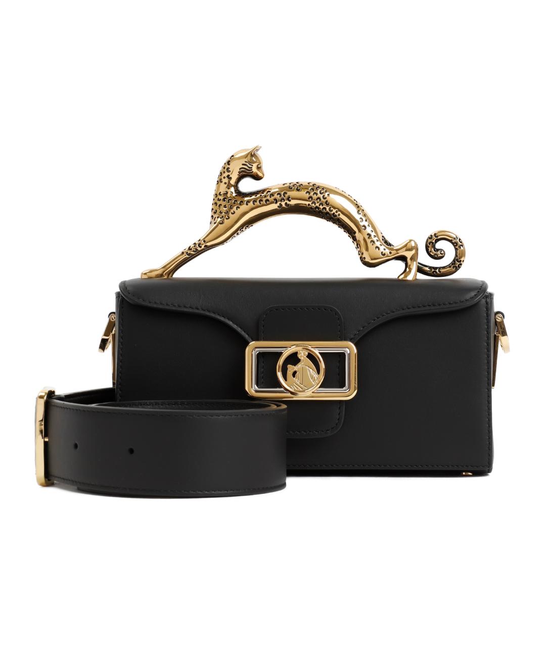 LANVIN Черная кожаная сумка с короткими ручками, фото 2