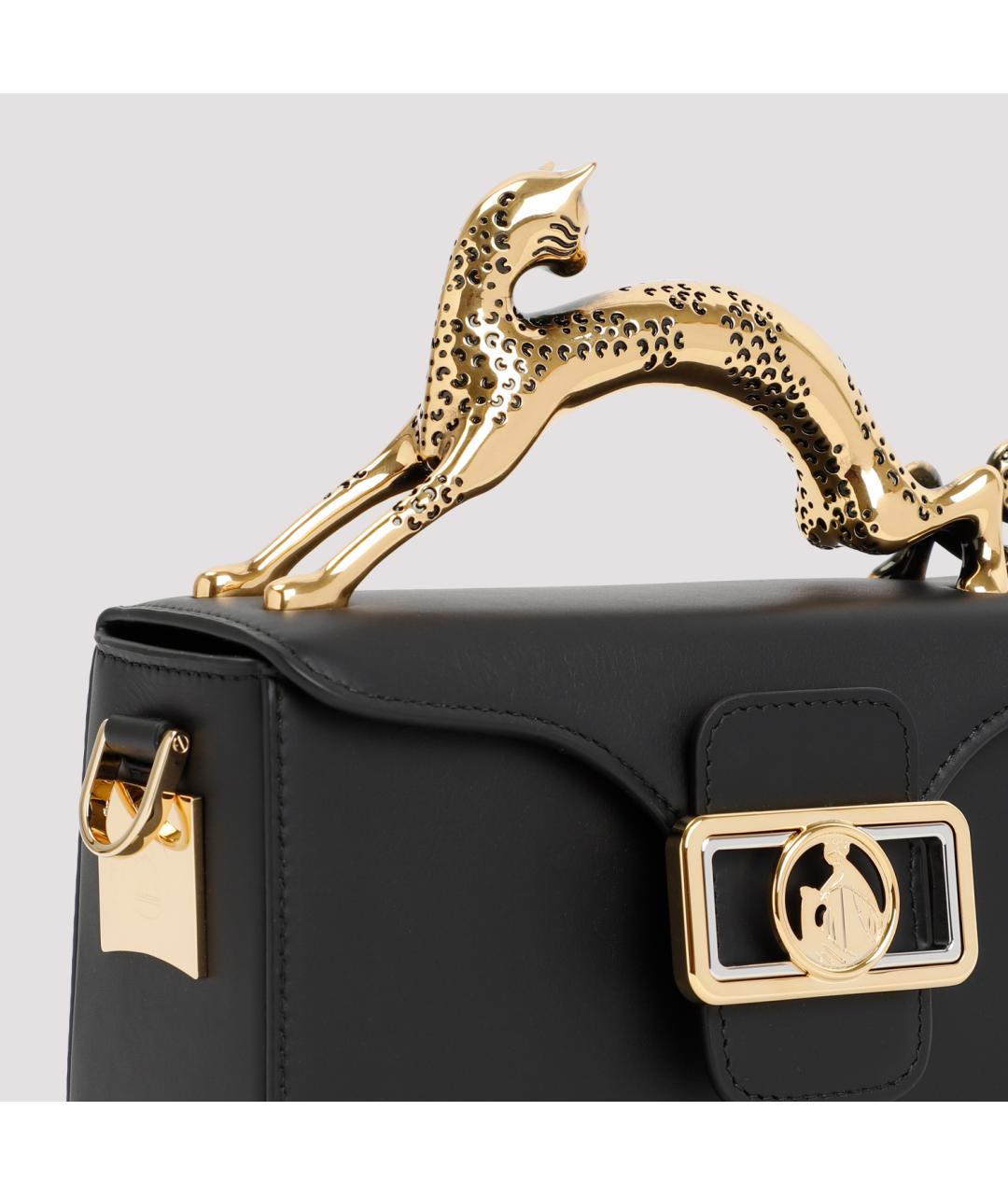LANVIN Черная кожаная сумка с короткими ручками, фото 6