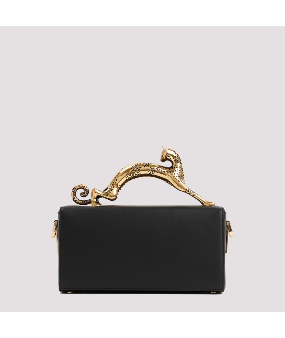 LANVIN Черная кожаная сумка с короткими ручками, фото 4